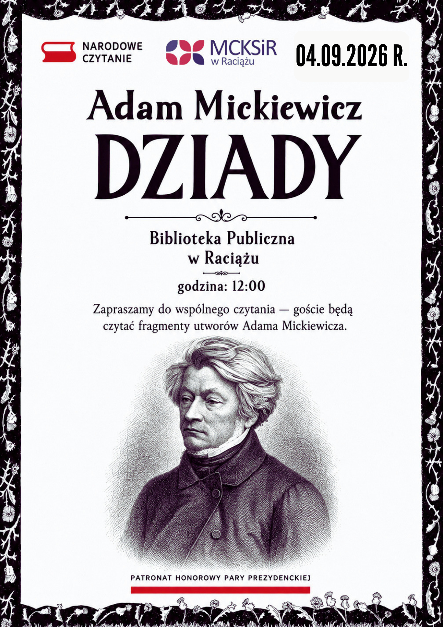 Zdjęcie do Narodowe Czytanie 2026 &ndash; &bdquo;Dziady&rdquo;...