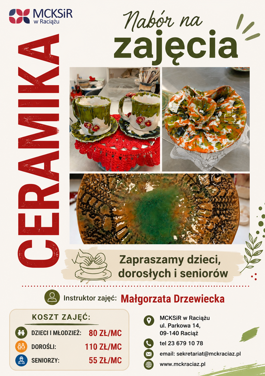 Zdjęcie do NAB&Oacute;R NA ZAJĘCIA CERAMIKI