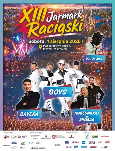 plakat koncertowy XIII Jarmarku Raciąskiego 