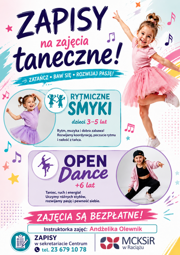 zapisy na zajęcia taneczne rytmiczne smyki i open dance 