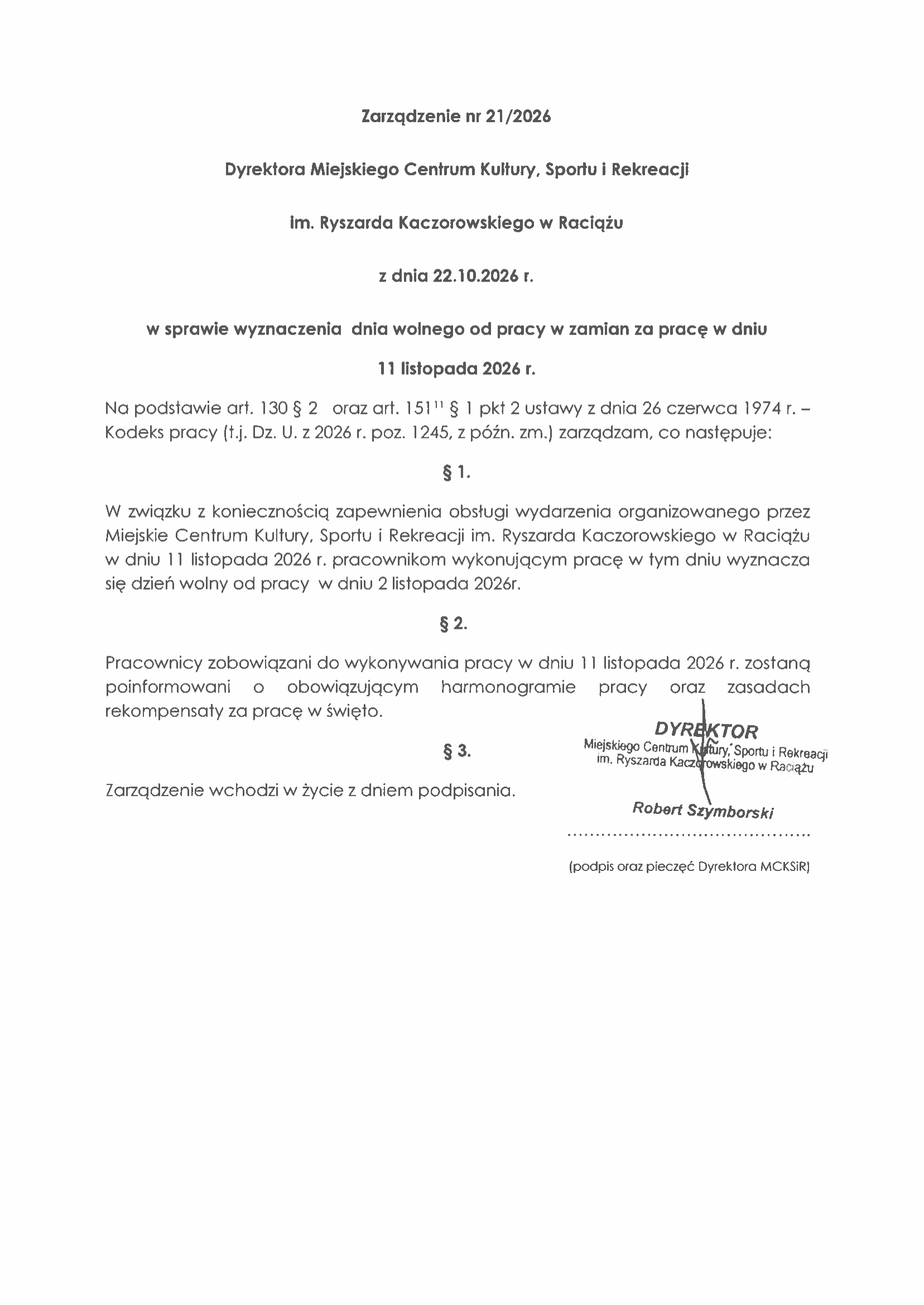zarządzenie 