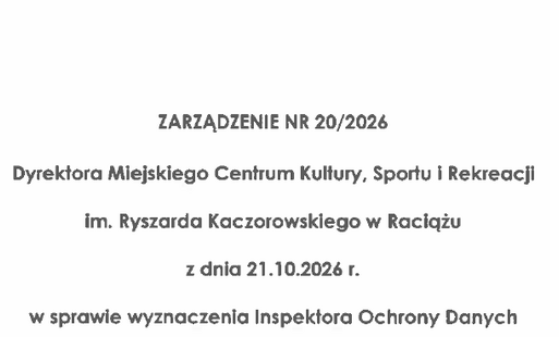 Zdjęcie do Zarządzenie nr 20/2026 