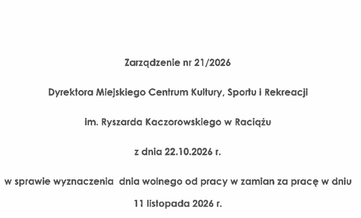 Zdjęcie do Zarządzenie nr 21/2026 