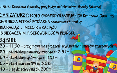 Plakat wydarzenia informujący o VI Biegu Kraszewskim Po Zdrowie. 