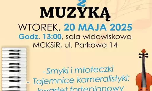 plakat filharmonii narodowej na spotkania z muzyką